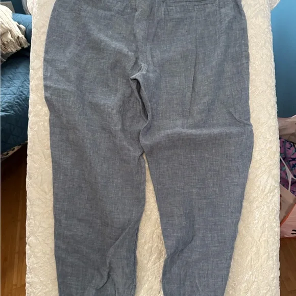 Athleta Cabo Chambray Blue linen joggers - Picture 5 of 6